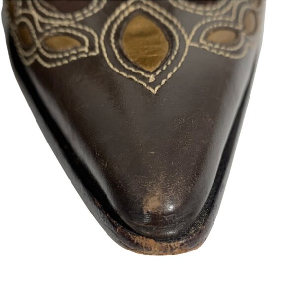 Antonio Melani Bailey Brown Suede/Leather Inlay Western Ankle Boots Women SZ 8.5 - Picture 4 of 12